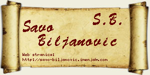 Savo Biljanović vizit kartica